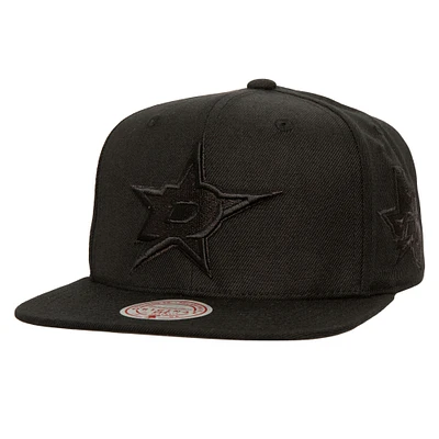 Men's Mitchell & Ness Black Dallas Stars Soul Strike Pearl Tonal Snapback Hat