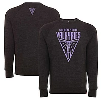 Unisex Sportiqe  Black Golden State Valkyries Harmon Tri-Blend Raglan Pullover Sweatshirt