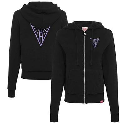 Women's Sportiqe  Black Golden State Valkyries Ally Tri-Blend Fleece Full-Zip Hoodie