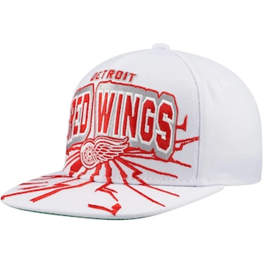 Youth Mitchell & Ness White Detroit Red Wings After Shock Snapback Hat