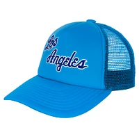 Youth Mitchell & Ness Light Blue Los Angeles Lakers Core Evergreen Trucker Adjustable Hat