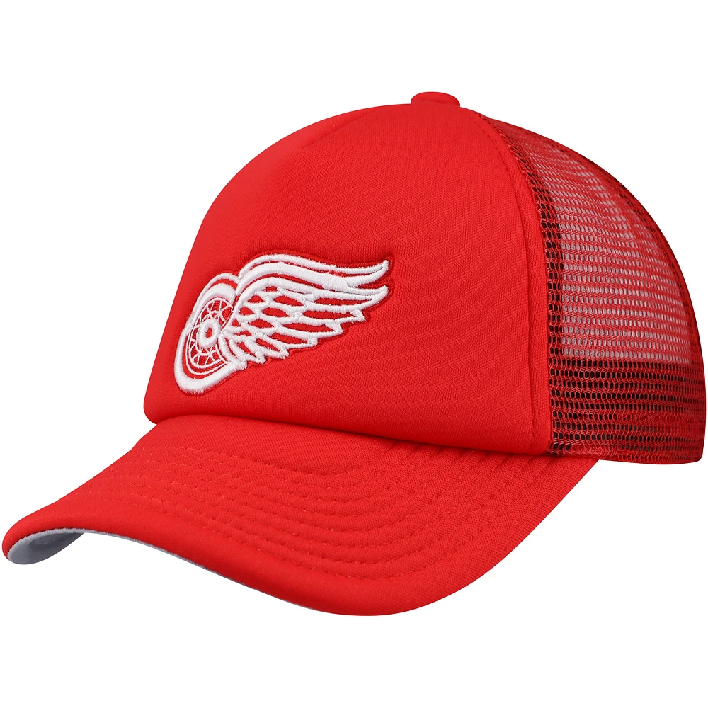 Youth Mitchell & Ness Red Detroit Red Wings Core Trucker Adjustable Hat