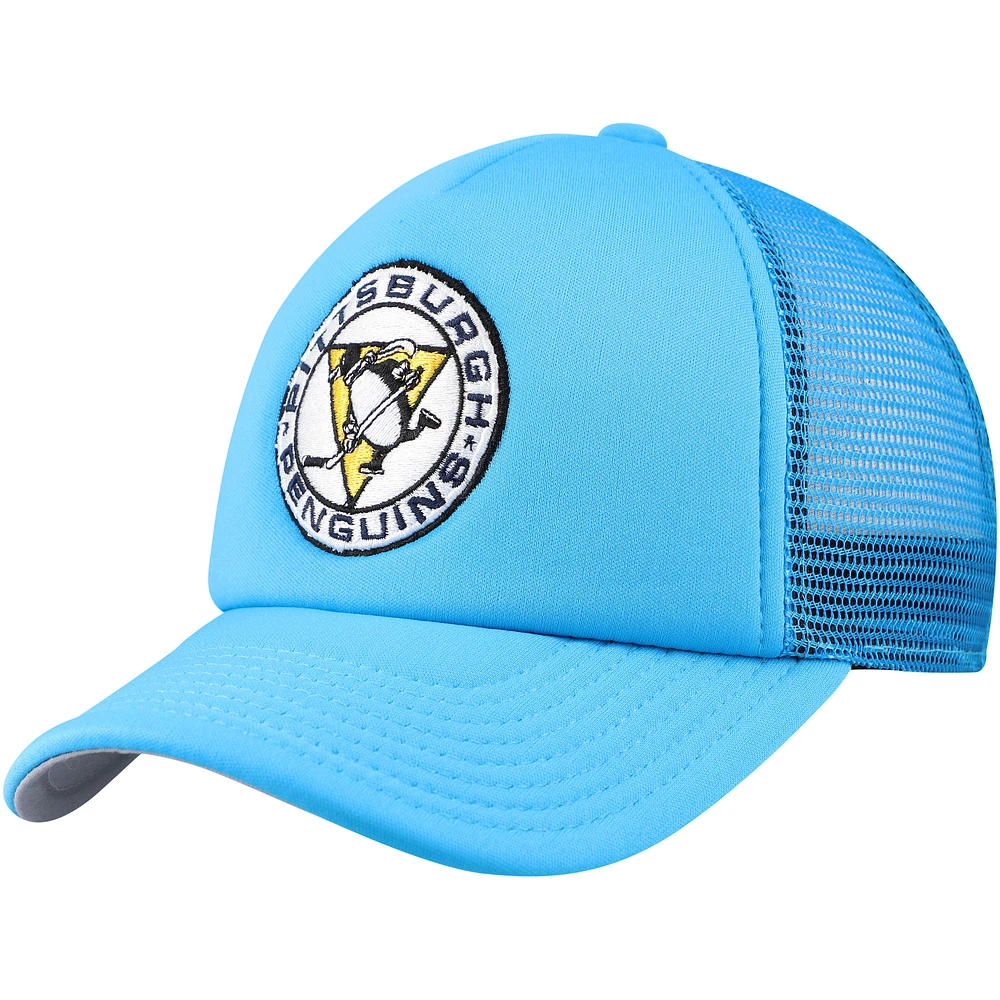 Youth Mitchell & Ness Light Blue Pittsburgh Penguins Core Trucker Adjustable Hat