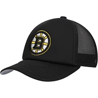 Youth Mitchell & Ness Black Boston Bruins Core Trucker Adjustable Hat