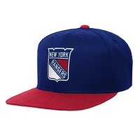 Youth Mitchell & Ness Blue/Red New York Rangers Core Team Two-Tone Snapback Hat