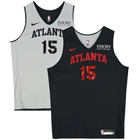 Atlanta Hawks Team-Issued #15 Black/Gray Reversible Jersey from the 2023-24 NBA Season - Size XLT