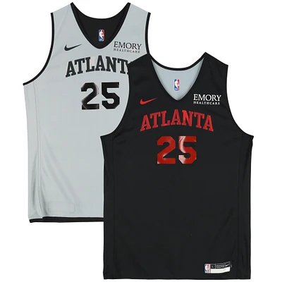 Atlanta Hawks Team-Issued #25 Black/Gray Reversible Jersey from the 2023-24 NBA Season - Size LT