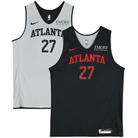 Atlanta Hawks Team-Issued #27 Black/Gray Reversible Jersey from the 2023-24 NBA Season - Size LT