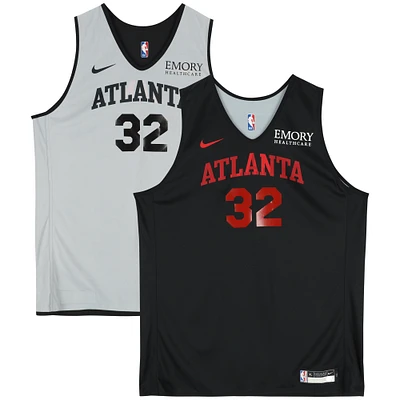 Atlanta Hawks Team-Issued #32 Black/Gray Reversible Jersey from the 2023-24 NBA Season - Size XLT