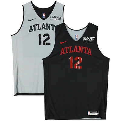 Atlanta Hawks Team-Issued #12 Black/Gray Reversible Jersey from the 2023-24 NBA Season - Size LT