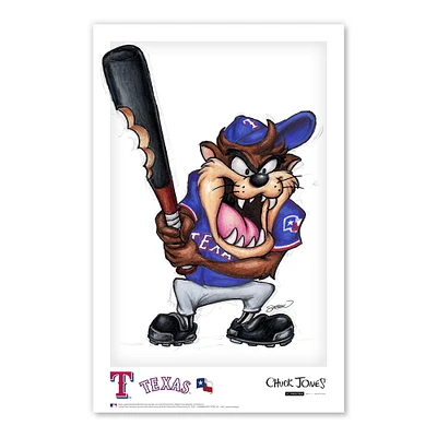 Tasmanian Devil Texas Rangers 11" x 17" Looney Tunes Poster Print