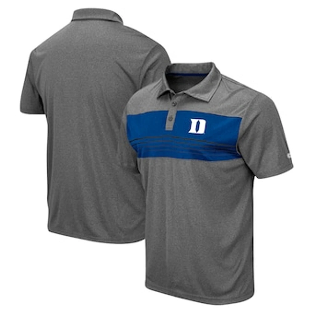 Men's Colosseum Heather Gray Duke Blue Devils Smithers Polo