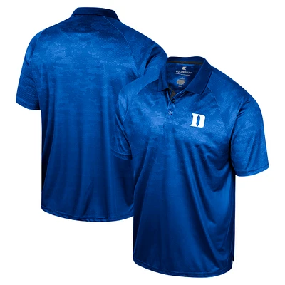 Men's Colosseum Royal Duke Blue Devils Honeycomb Raglan Polo