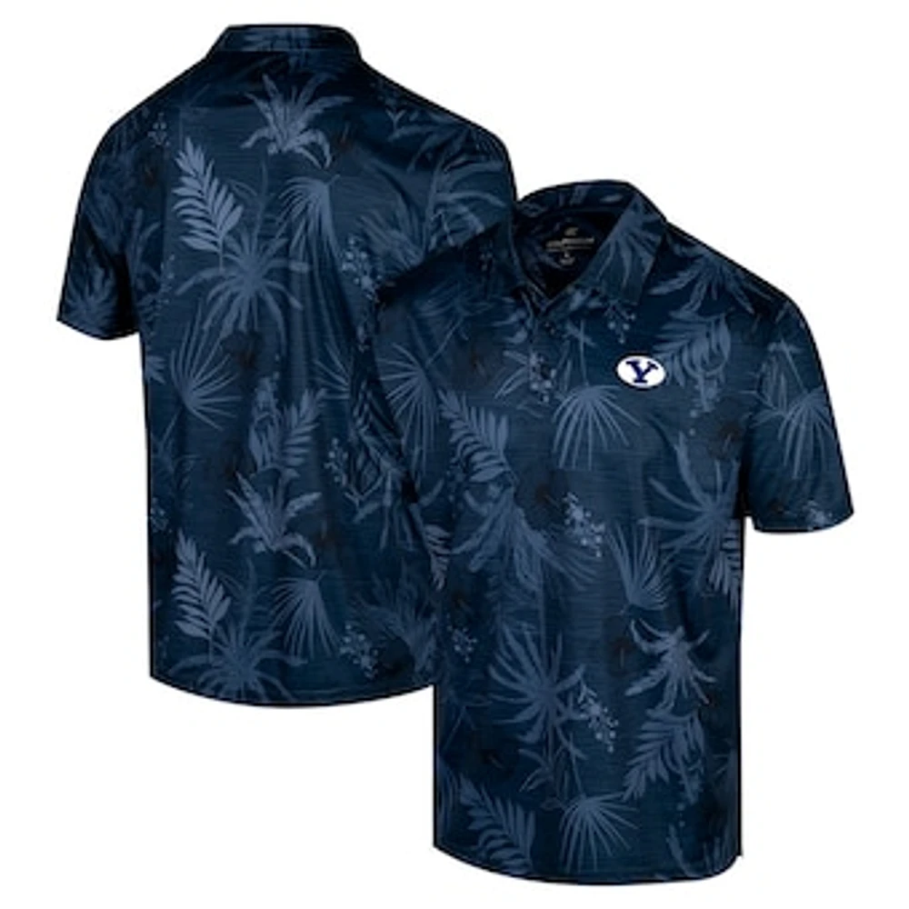 Men's Colosseum Navy BYU Cougars Palms Team Polo