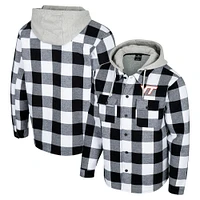 Men's Colosseum Black/White Virginia Tech Hokies Buffalo Plaid Full-Zip Hoodie Jacket