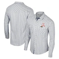 Men's Colosseum x Wrangler White Virginia Cavaliers Plaid Window Pane Long Sleeve Full-Snap Shirt