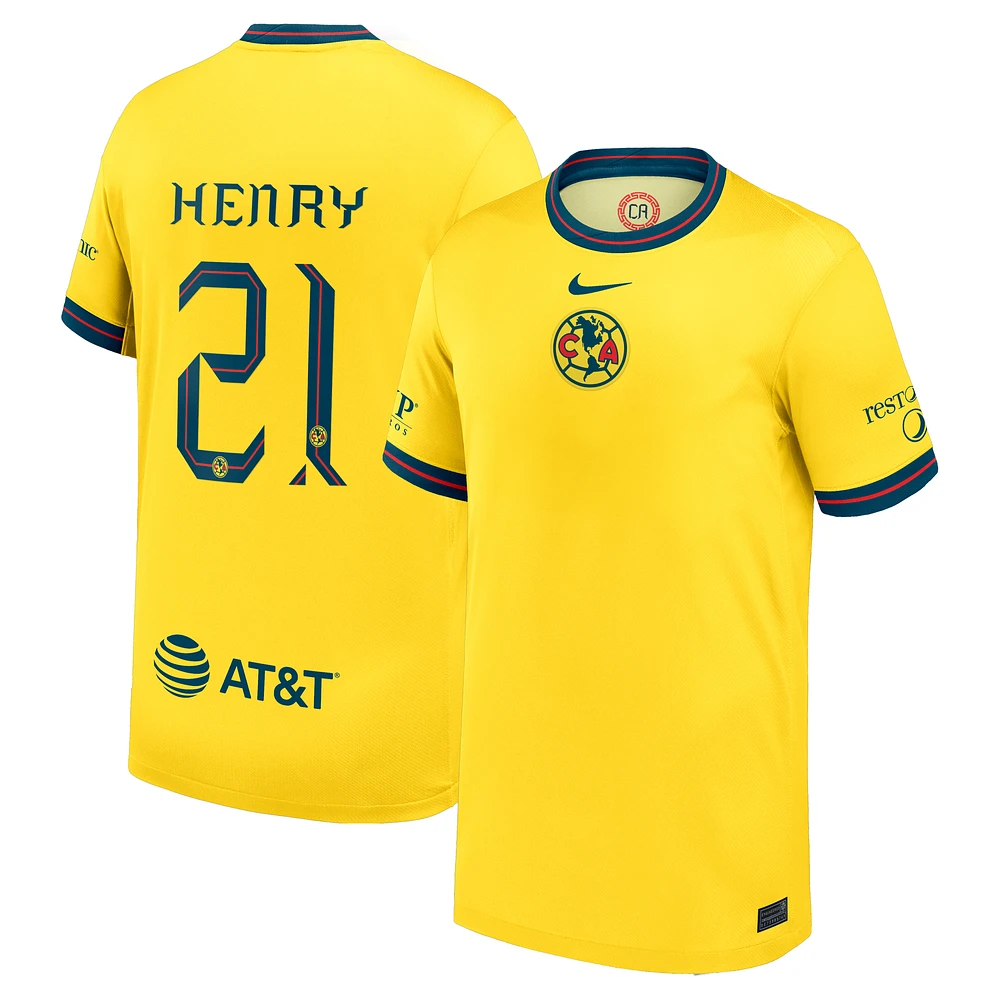 Youth Nike Henry Martin Yellow Club America 2024/25 Home Replica Player Jersey