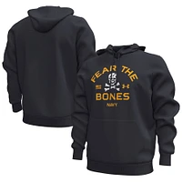 Men's Under Armour Navy Midshipmen 2024 Rivalry Fear The Bones Essential Pullover Hoodie