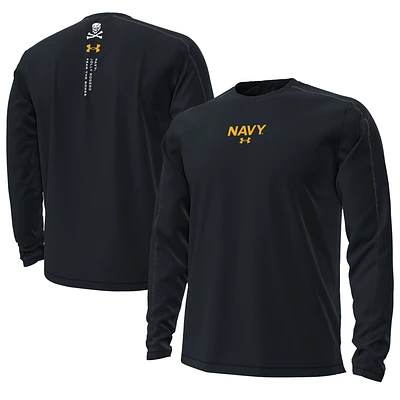 Men's Under Armour Navy Midshipmen 2024 Rivalry Meridian Long Sleeve T-Shirt