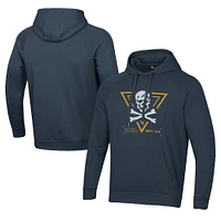 Men's Under Armour Navy Navy Midshipmen 2024 Rivalry Shield Raglan Fleece Pullover Hoodie