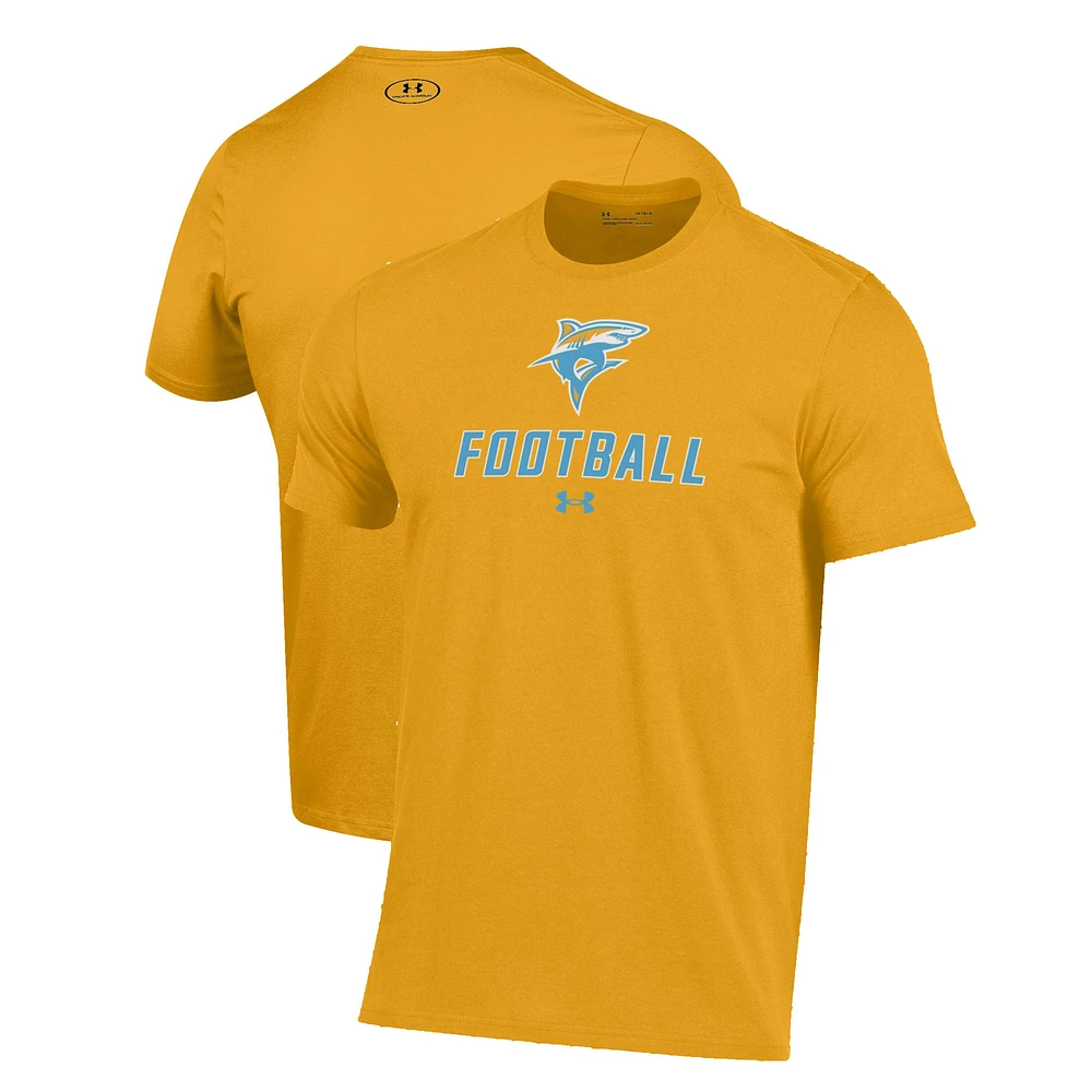 Men's Under Armour Gold LIU Sharks Football Performance T-Shirt