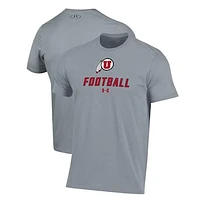Men's Under Armour Grey Utah Utes Football Performance T-Shirt
