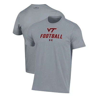 Men's Under Armour Grey Virginia Tech Hokies Football Performance T-Shirt