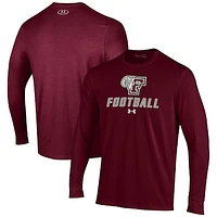 Men's Under Armour Maroon Fordham Rams Football Performance Long Sleeve T-Shirt