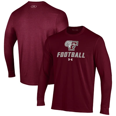 Men's Under Armour Maroon Fordham Rams Football Performance Long Sleeve T-Shirt