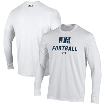 Men's Under Armour White Jackson State Tigers Football Performance Long Sleeve T-Shirt