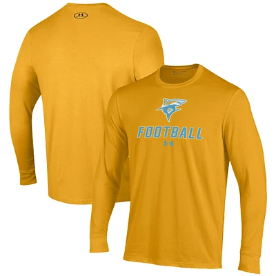 Men's Under Armour Gold LIU Sharks Football Performance Long Sleeve T-Shirt