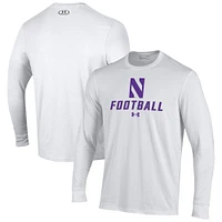 Men's Under Armour Northwestern Wildcats Football Performance Long Sleeve T-Shirt