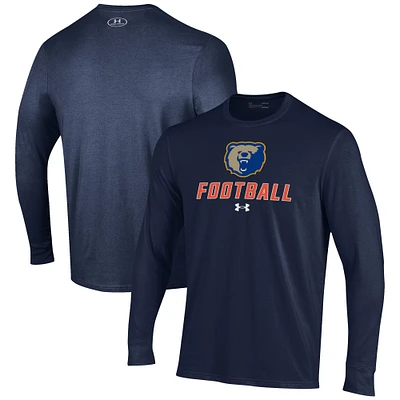 Men's Under Armour Navy Morgan State Bears Football Performance Long Sleeve T-Shirt