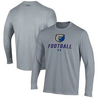 Men's Under Armour Grey Morgan State Bears Football Performance Long Sleeve T-Shirt
