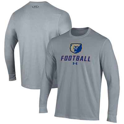 Men's Under Armour Grey Morgan State Bears Football Performance Long Sleeve T-Shirt