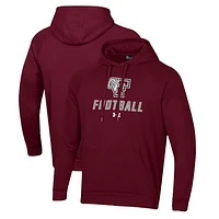 Men's Under Armour Maroon Fordham Rams Football Rival Fleece Pullover Hoodie