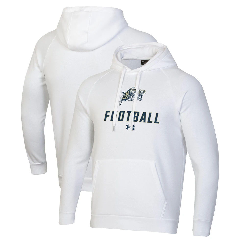 Men's Under Armour Navy Midshipmen Football Rival Fleece Pullover Hoodie