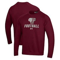 Men's Under Armour  Maroon Fordham Rams Football Rival Fleece Raglan Pullover Sweatshirt