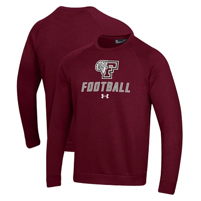 Men's Under Armour  Maroon Fordham Rams Football Rival Fleece Raglan Pullover Sweatshirt