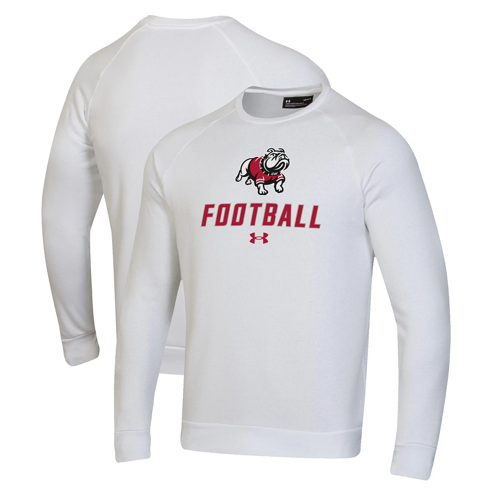 Men's Under Armour White Gardner-Webb Bulldogs Football Rival Fleece Raglan Pullover Sweatshirt
