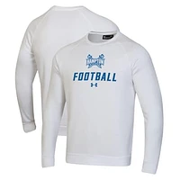 Men's Under Armour  White Hampton Pirates Football Rival Fleece Raglan Pullover Sweatshirt