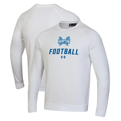 Men's Under Armour  White Hampton Pirates Football Rival Fleece Raglan Pullover Sweatshirt