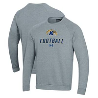 Men's Under Armour Kent State Golden Flashes Football Rival Fleece Raglan Pullover Sweatshirt