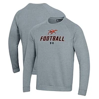 Men's Under Armour  Grey Campbell Fighting Camels Football Rival Fleece Raglan Pullover Sweatshirt