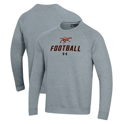 Men's Under Armour  Grey Campbell Fighting Camels Football Rival Fleece Raglan Pullover Sweatshirt