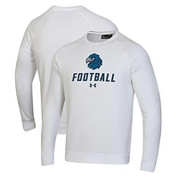 Men's Under Armour  White Monmouth Hawks Football Rival Fleece Raglan Pullover Sweatshirt