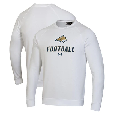Men's Under Armour  White Montana State Bobcats Football Rival Fleece Raglan Pullover Sweatshirt