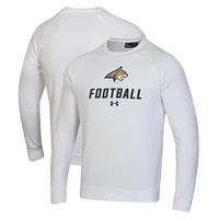 Men's Under Armour  White Montana State Bobcats Football Rival Fleece Raglan Pullover Sweatshirt