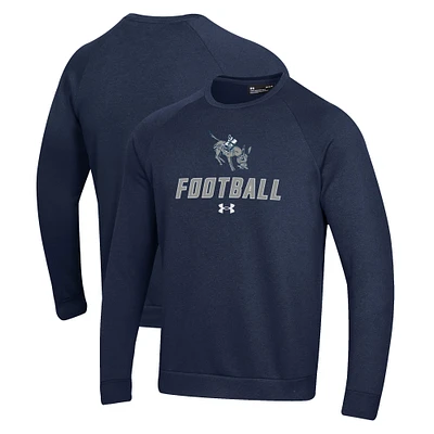 Men's Under Armour  Navy Colorado School of Mines Orediggers Football Rival Fleece Raglan Pullover Sweatshirt