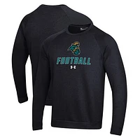 Men's Under Armour  Black Coastal Carolina Chanticleers Football Rival Fleece Raglan Pullover Sweatshirt